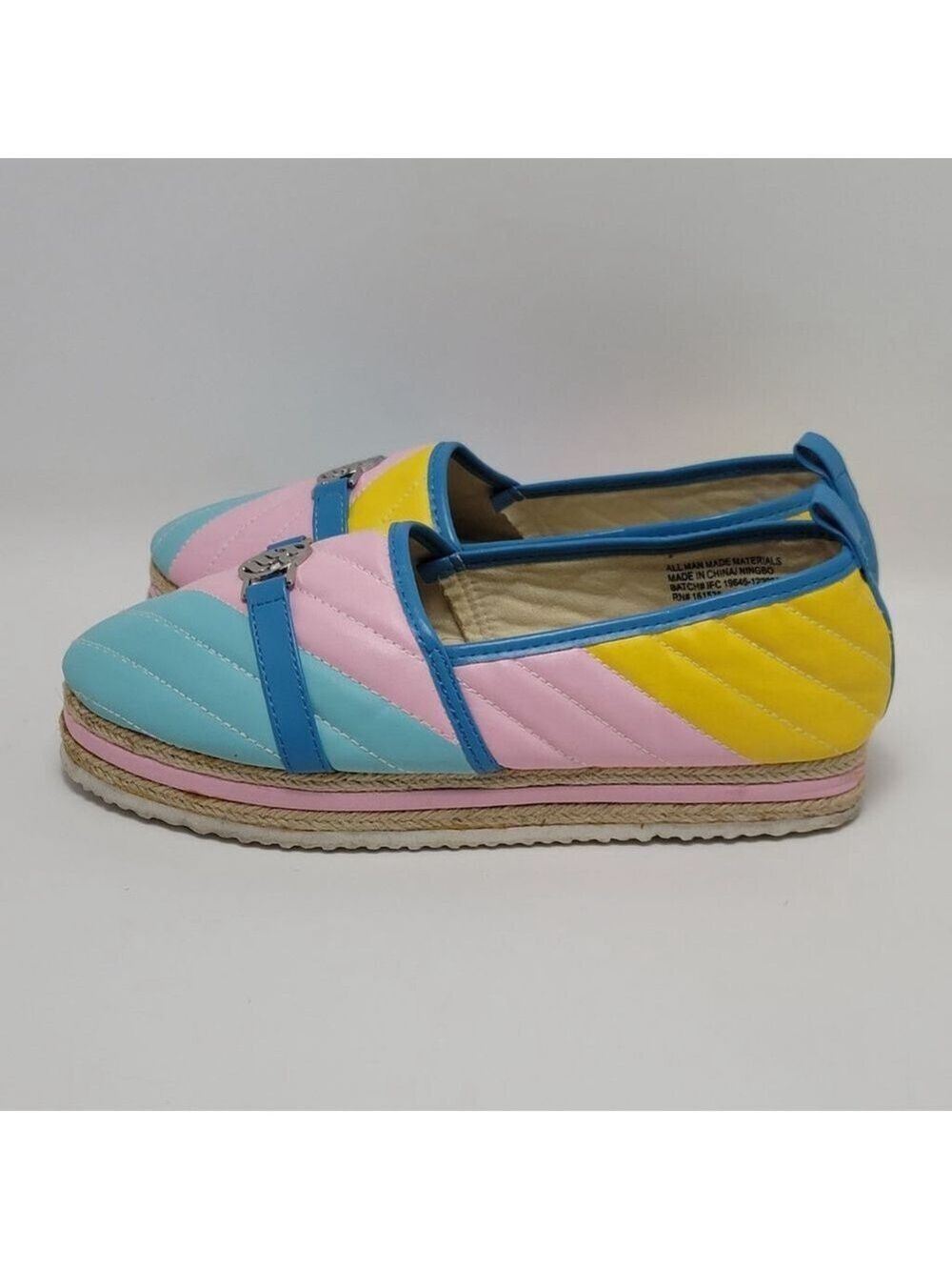 Women's Rocawear Espadrille Ballet Flats Slip On Shoes Multi-color Size 9